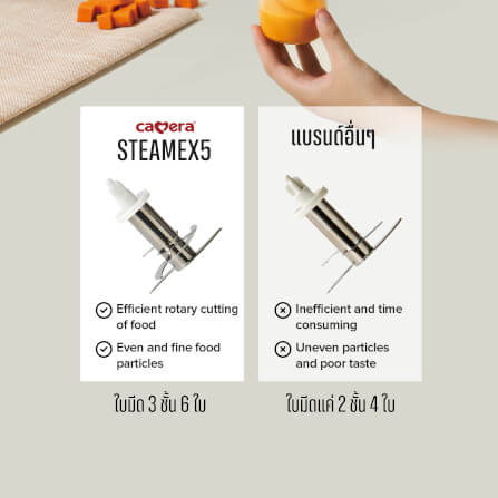 เครื่องนึ่งและปั่นอาหารเด็ก CAMERA รุ่น STEAMEX5 ระบบ FULL AUTO สีขาว_8